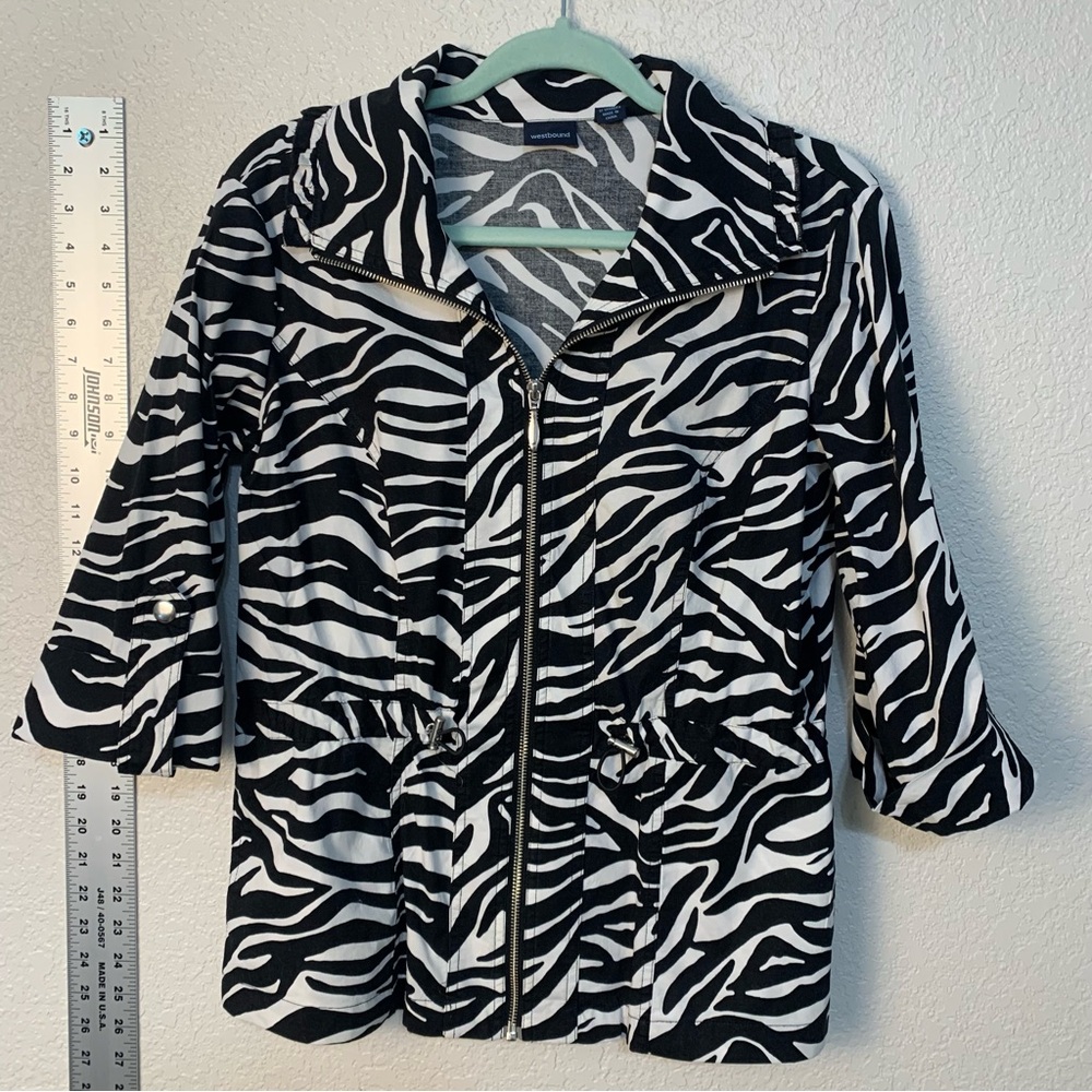 Westbound Black and White lightweight Jacket Zebra Print